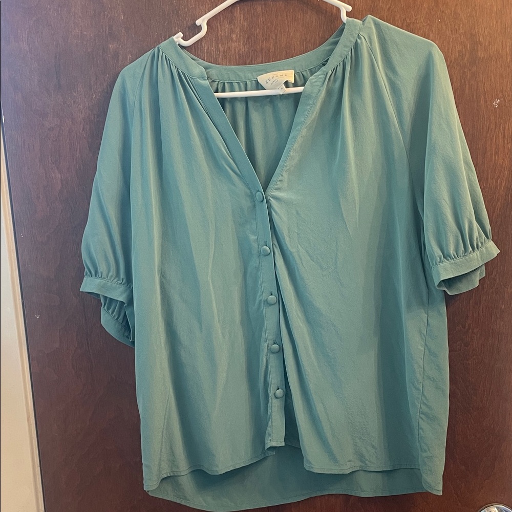 Sezane Lennie silk blouse real size 36
